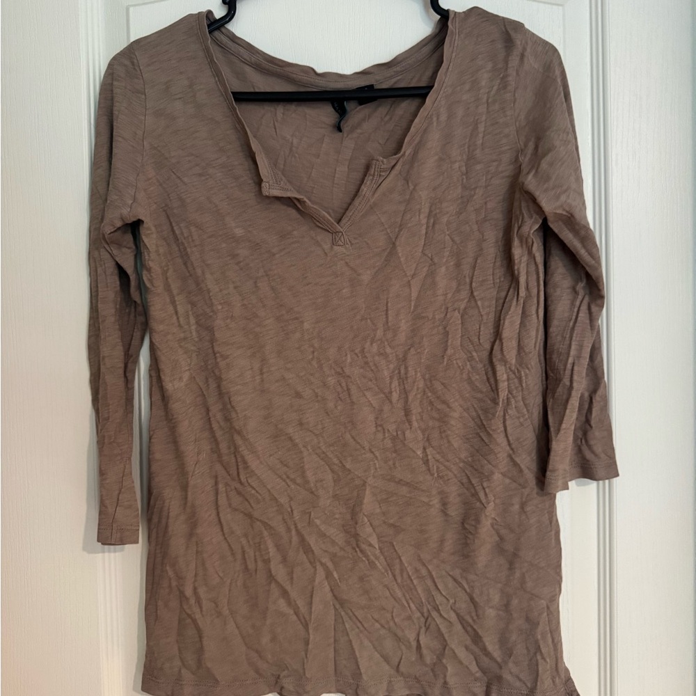 Cynthia Rowley Tan Fitted Blouse